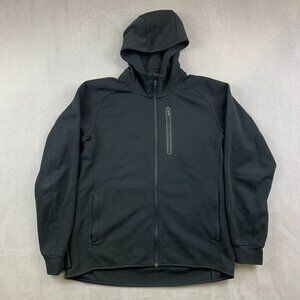 Uniqlo Mens Sweater Large Black Dry Stretch Sweat Full-Zip Hoodie Long Sleeve